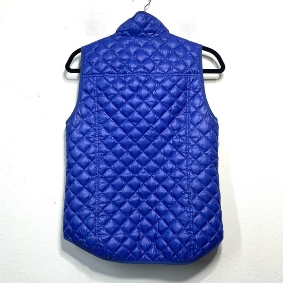 J Crew Shiny Quilted Field Puffer Down Vest C9300 Blue XS P636 - Picture 3 of 9